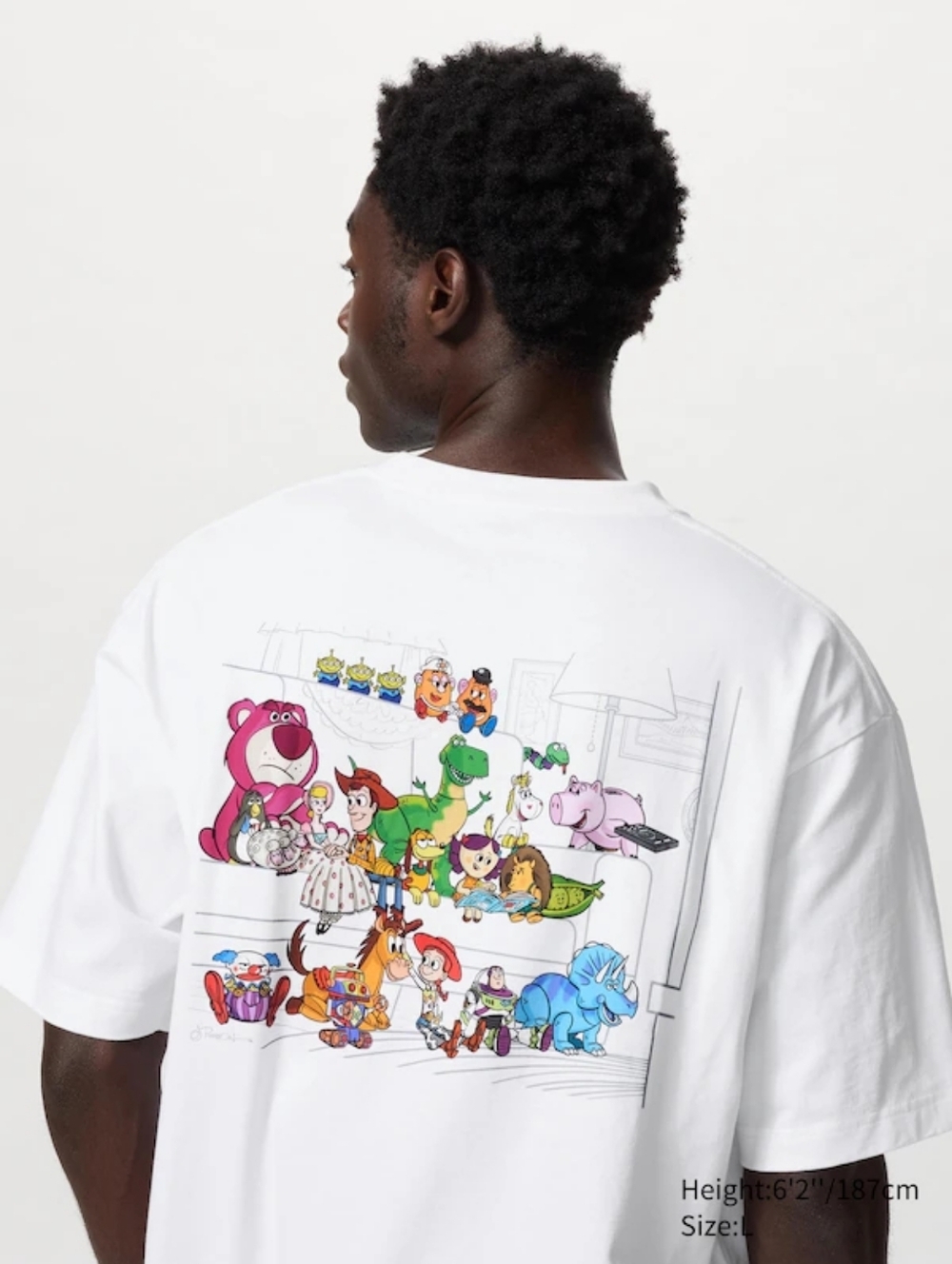 Uniqlo x Pixar Disney Toy Story White Embroidered Short Sleeve Graphic T-Shirt